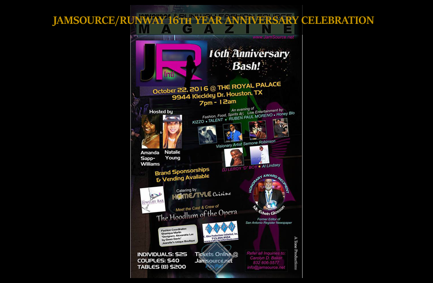 JAMSOURCE/RUNWAY MAGAZINE ANNIVERSARY CELEBRATION